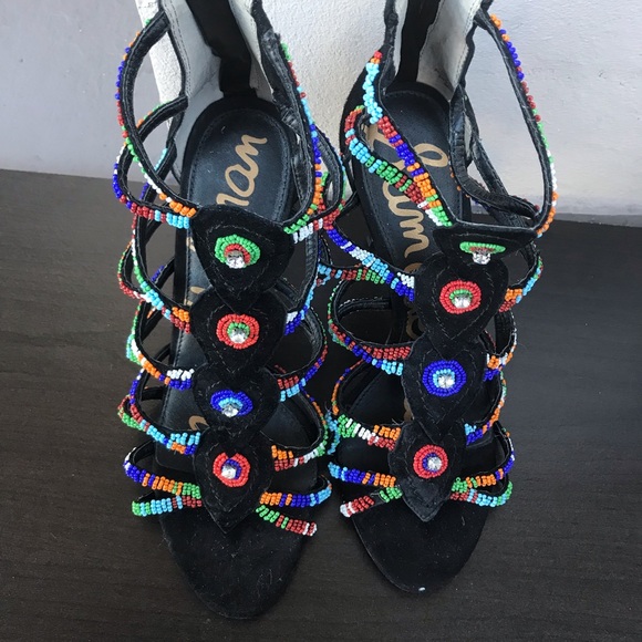 Used Sam Edelman black colorful heels - Picture 5 of 6
